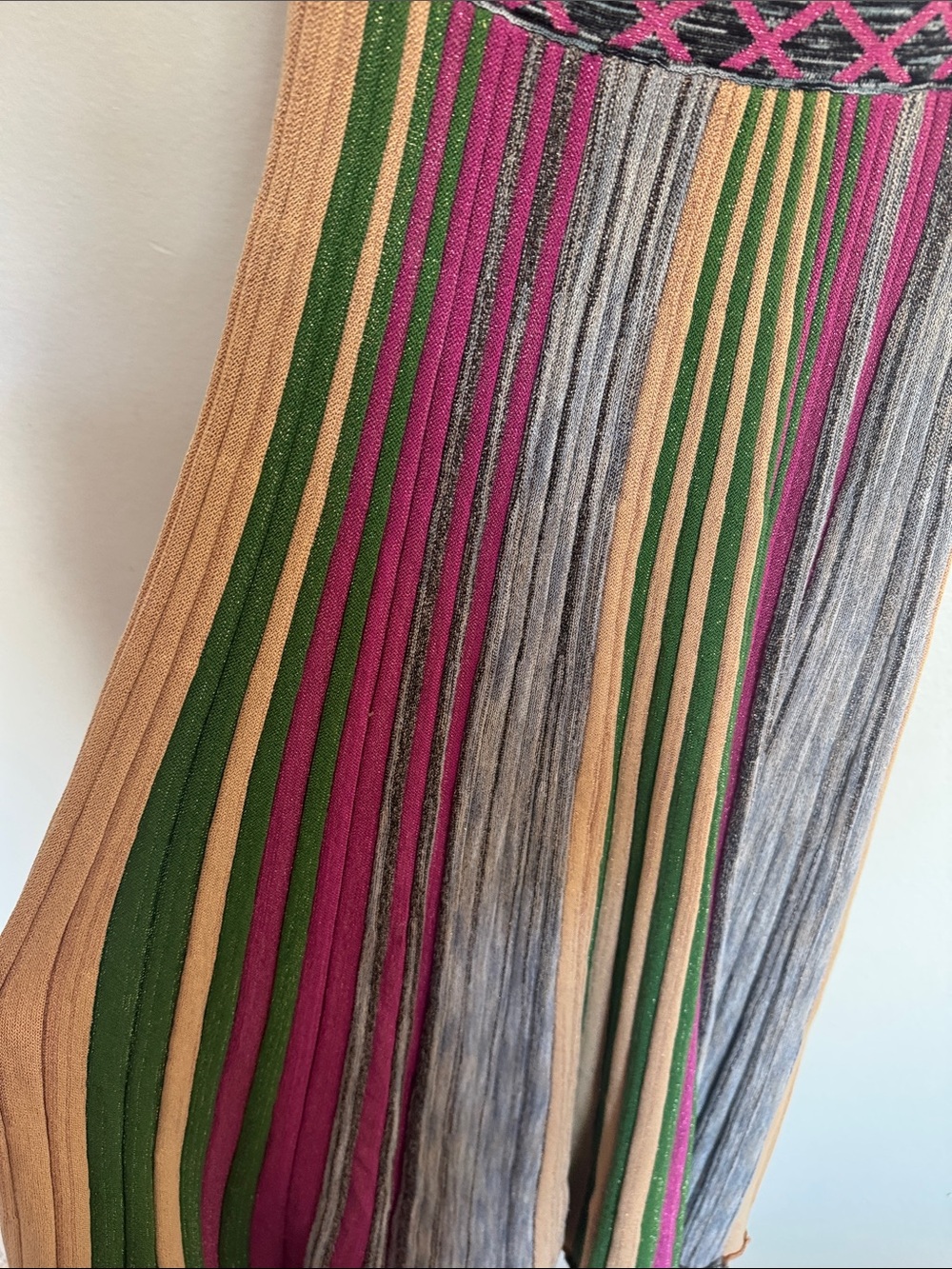 Haute Rogue V-Neck Striped Maxi Dress in Pink, Green & Tan - Picture 5 of 5